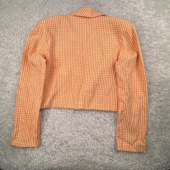 The Ragged Priest Gingham Print Blazer Jacket Orange - Picture 4 of 11